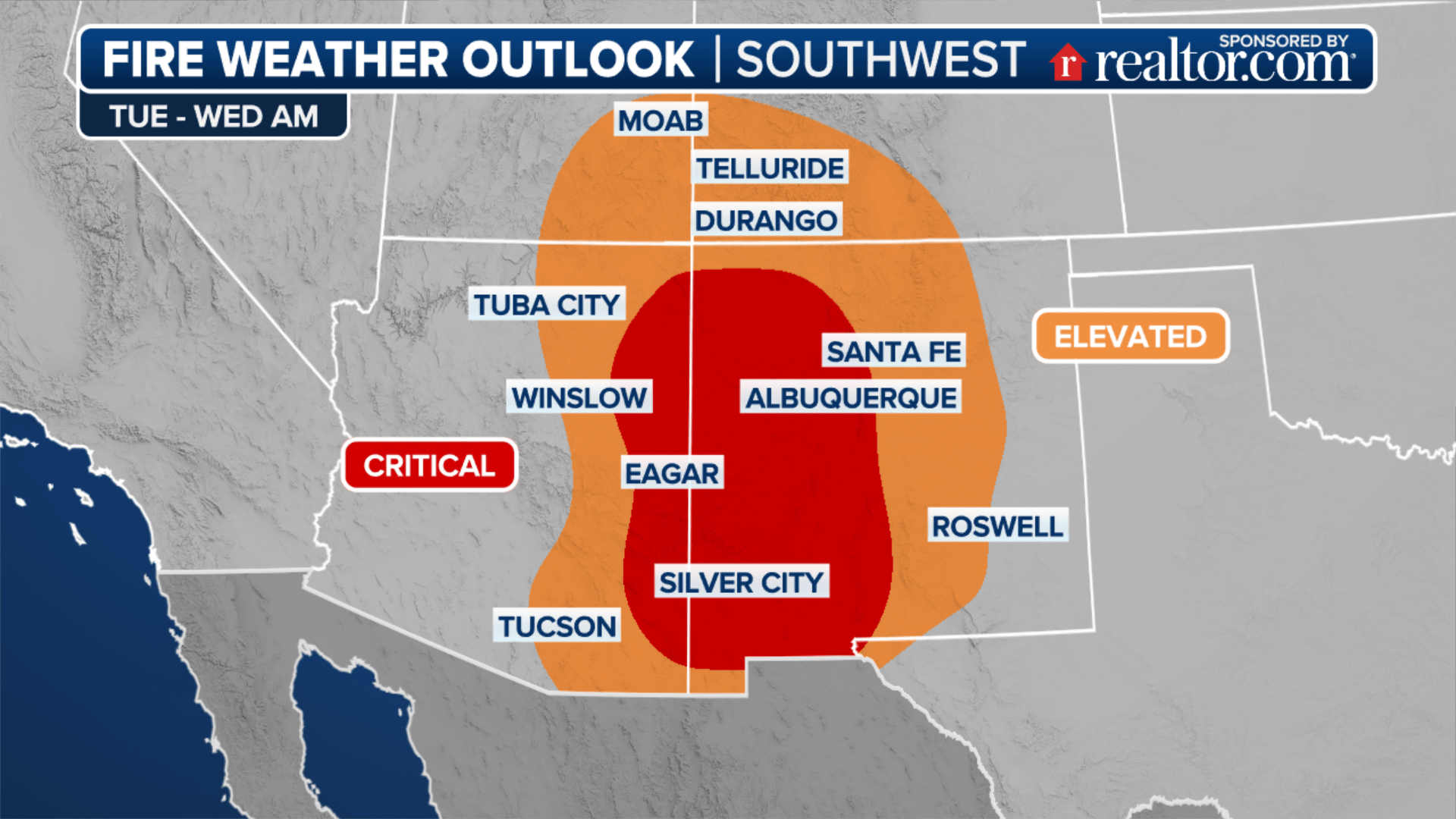 Significant wildfire outbreak likely across southern High Plains on Tuesday